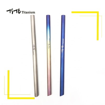 TITO factory wholesales 10mm or 12mm titanium milk tea straw