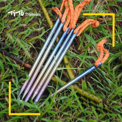 TITO factory titanium alloy colourful super brave warrior tent peg