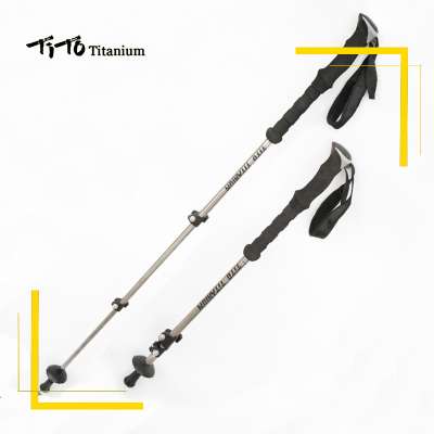 Tito Titanium alloy outdoor camping defense tactical alpenstock Trekking Adjustable